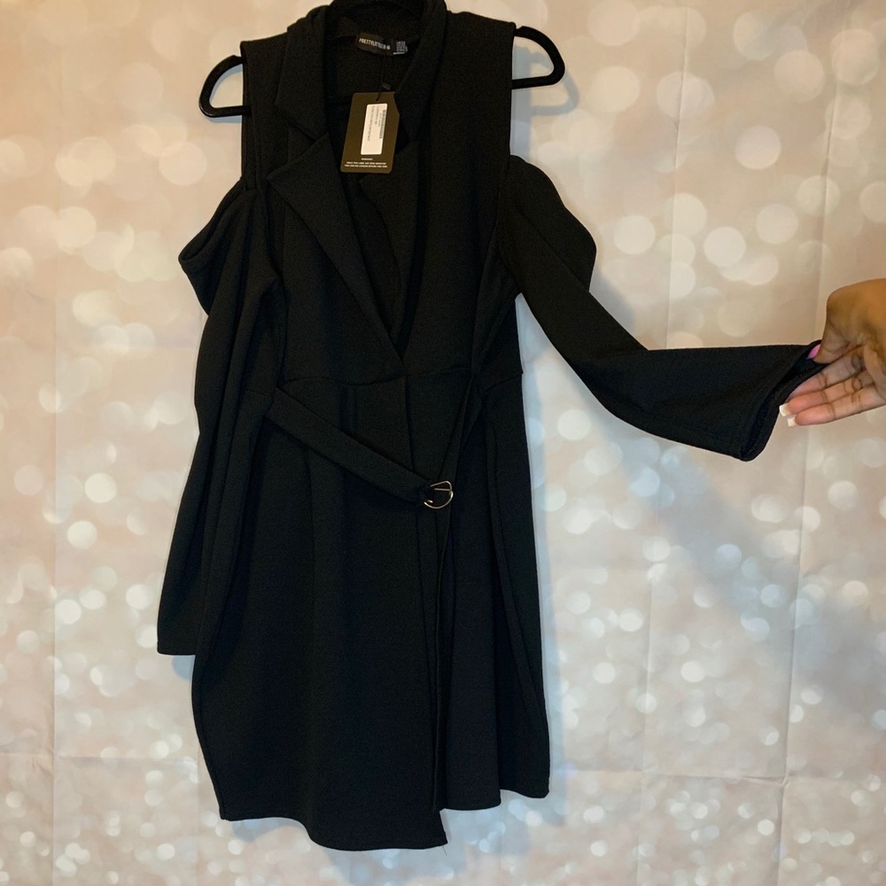Tuxedo Dress with Belt
